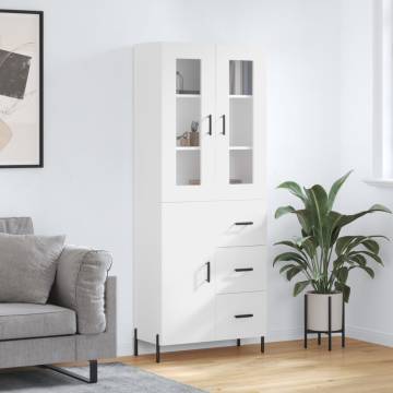 Stylish Highboard White 69.5x34x180 cm Engineered Wood