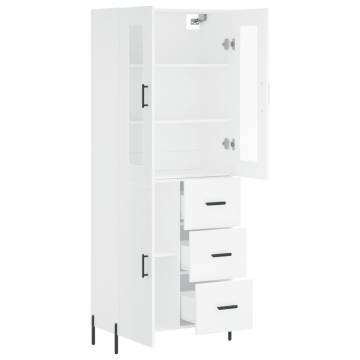 Stylish Highboard White 69.5x34x180 cm Engineered Wood