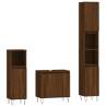 3 Piece Brown Oak Bathroom Furniture Set | Hipomarket