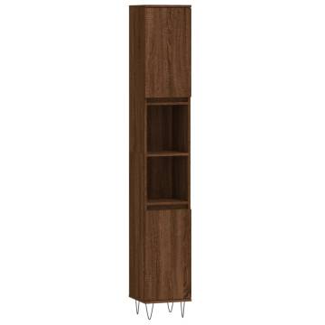 3 Piece Brown Oak Bathroom Furniture Set | Hipomarket