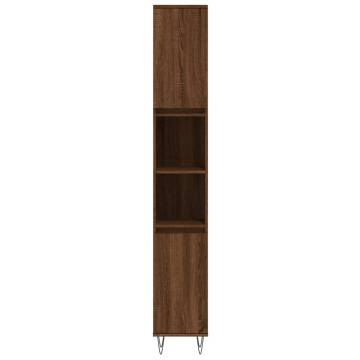 3 Piece Brown Oak Bathroom Furniture Set | Hipomarket