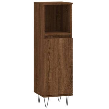 3 Piece Brown Oak Bathroom Furniture Set | Hipomarket