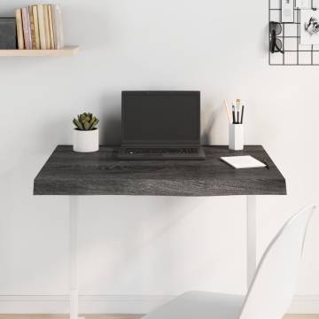 Dark Brown Solid Oak Table Top - 80x60cm | HipoMarket UK