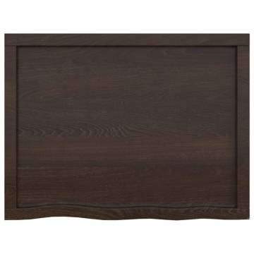 Dark Brown Solid Oak Table Top - 80x60cm | HipoMarket UK