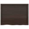 Dark Brown Solid Oak Table Top - 80x60cm | HipoMarket UK