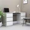 Writing Desk High Gloss White 140x50x77 cm Engineered Wood Colour high gloss white 