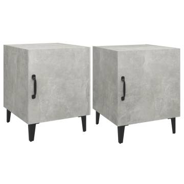 Stylish Concrete Grey Bedside Cabinets - 2 pcs | Hipo Market