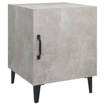 Stylish Concrete Grey Bedside Cabinets - 2 pcs | Hipo Market