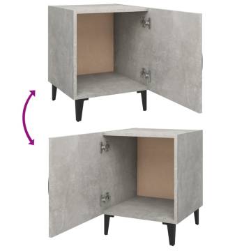 Stylish Concrete Grey Bedside Cabinets - 2 pcs | Hipo Market