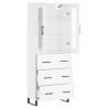 Stylish Highboard High Gloss White - 69.5x34x180 cm