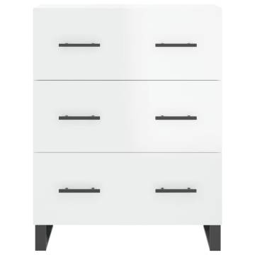 Stylish Highboard High Gloss White - 69.5x34x180 cm