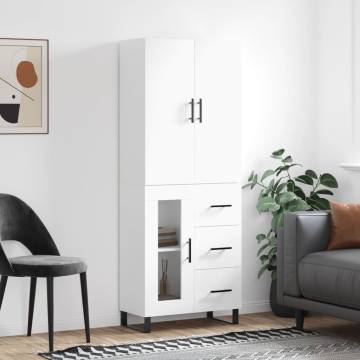 Stylish Highboard White 69.5x34x180 cm | Hipomarket