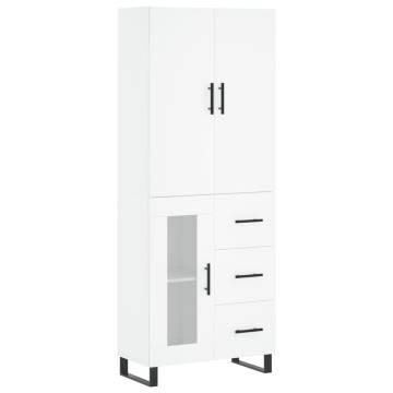 Stylish Highboard White 69.5x34x180 cm | Hipomarket