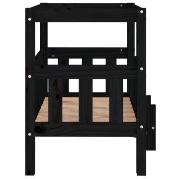 Dog Bed Black 65.5x43x70 cm | Solid Pine Wood - Hipomarket