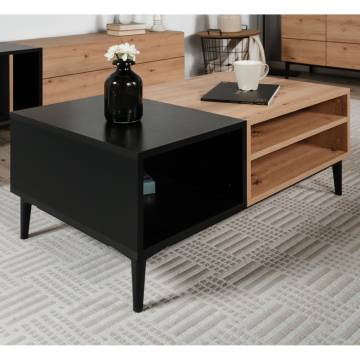 Finori Nola 55A Coffee Table - Artisan Oak & Black