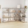 4-Layer Shelves 4 pcs Silver Steel&Engineered Wood Colour silver Size 75 x 75 x 160 cm Quantity in Package 1 Amount 4 