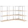 4-Layer Shelves | Silver Steel & Engineered Wood | HipoMarket