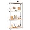 4-Layer Shelves | Silver Steel & Engineered Wood | HipoMarket