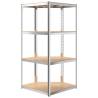 4-Layer Shelves | Silver Steel & Engineered Wood | HipoMarket