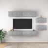 Modern 8 pcs Concrete Grey TV Cabinets | Hipomarket