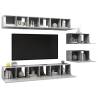 Modern 8 pcs Concrete Grey TV Cabinets | Hipomarket