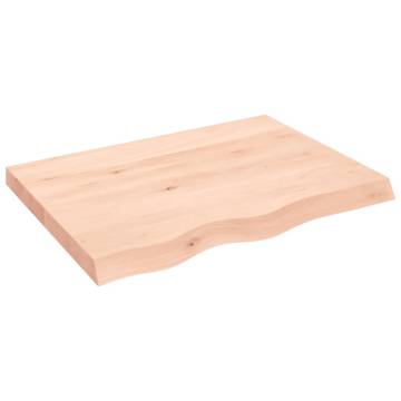 Rustic Wall Shelf - Untreated Solid Oak - 80x60 cm | HipoMarket