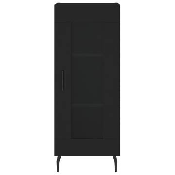 Elegant Highboard Black - 34.5x34x180 cm Engineered Wood