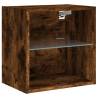 6 Piece TV Wall Cabinet Set with LED Lights - Smoked Oak