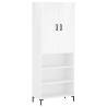 Stylish Highboard High Gloss White - 69.5x34x180 cm