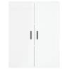 Stylish Highboard High Gloss White - 69.5x34x180 cm