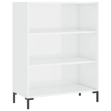 Stylish Highboard High Gloss White - 69.5x34x180 cm