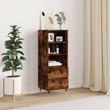 Stylish Highboard Smoked Oak - 40x36x110 cm Engineered Wood