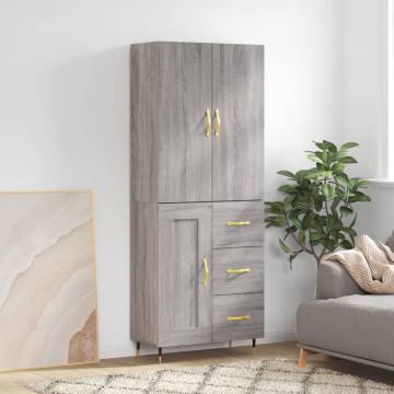 Elegant Highboard Grey Sonoma - Stylish Storage Solution