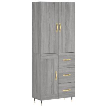 Elegant Highboard Grey Sonoma - Stylish Storage Solution