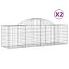 Arched Gabion Baskets 2 pcs - Galvanised Iron Garden Barriers