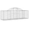 Arched Gabion Baskets 2 pcs - Galvanised Iron Garden Barriers