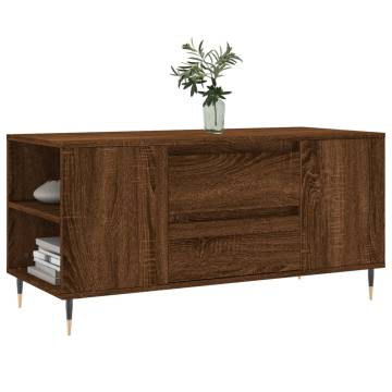 Elegant Brown Oak Coffee Table - 102x44.5x50 cm | Hipo Market