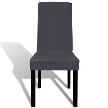 Straight Stretchable Chair Covers | 4 pcs Anthracite | Hipomarket