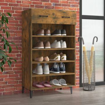 Shoe Cabinet Smoked Oak 60x35x105 cm - Elegant Storage Solution