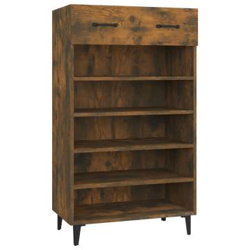 Shoe Cabinet Smoked Oak 60x35x105 cm - Elegant Storage Solution