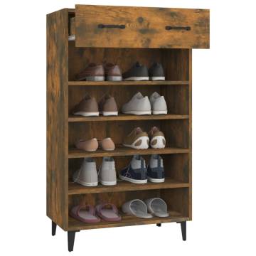 Shoe Cabinet Smoked Oak 60x35x105 cm - Elegant Storage Solution