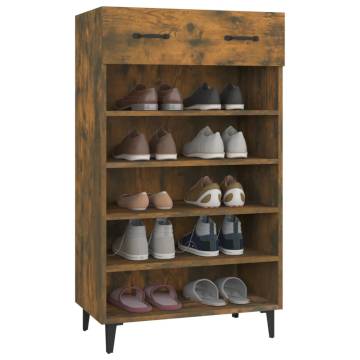 Shoe Cabinet Smoked Oak 60x35x105 cm - Elegant Storage Solution