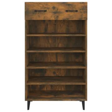 Shoe Cabinet Smoked Oak 60x35x105 cm - Elegant Storage Solution