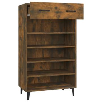 Shoe Cabinet Smoked Oak 60x35x105 cm - Elegant Storage Solution