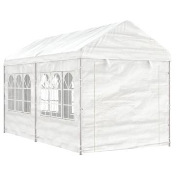 Gazebo with Roof White 4.46x2.28m - Durable & Stylish Shelter