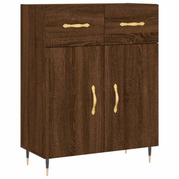 Stylish Highboard Brown Oak - 69.5x34x180 cm | HipoMarket