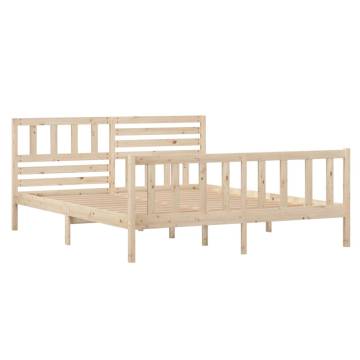 Solid Wood Bed Frame 140x190 cm - Timeless Design | HipoMarket