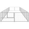 Dog Kennel Silver 20 m² Steel - Secure & Durable Outdoor Play