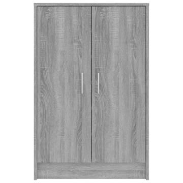 Shoe Cabinet Grey Sonoma - Elegant Storage Solution - 60x35x92 cm