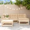 5 Piece Garden Lounge Set Solid Wood Pine Colour natural pine Number of 5 